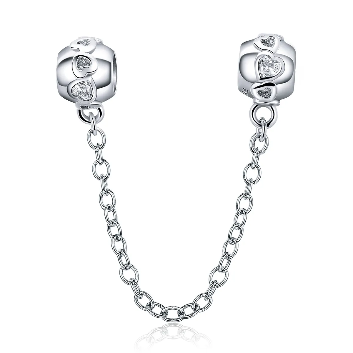 Pandora Style Silver Cute Hearts sikkerhetskjede - SCC736