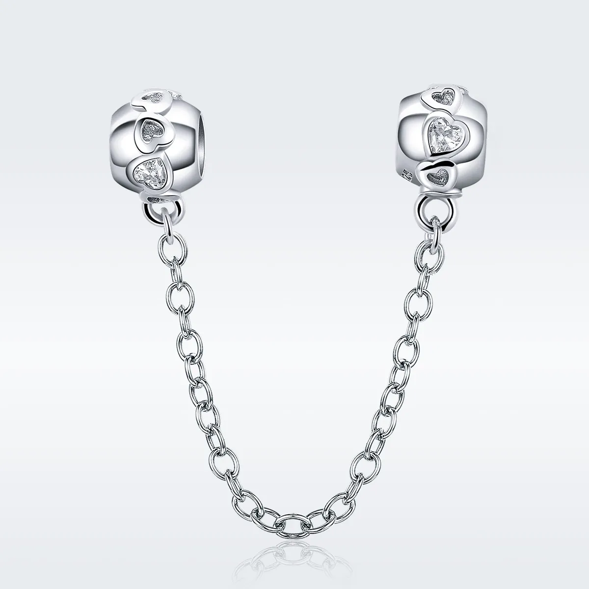 Pandora Style Silver Cute Hearts sikkerhetskjede - SCC736