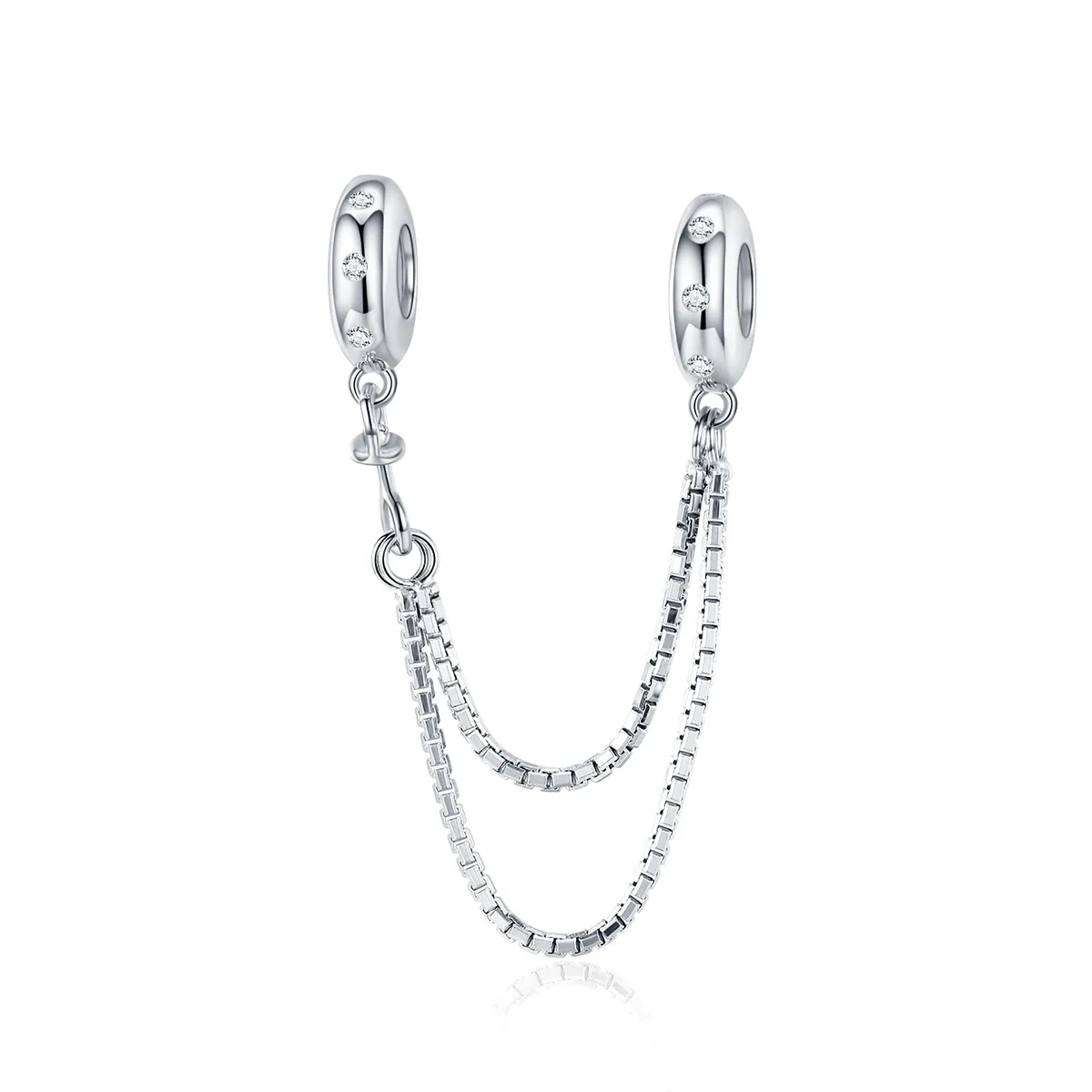 pandora style silver simple chain safety chain scc1419