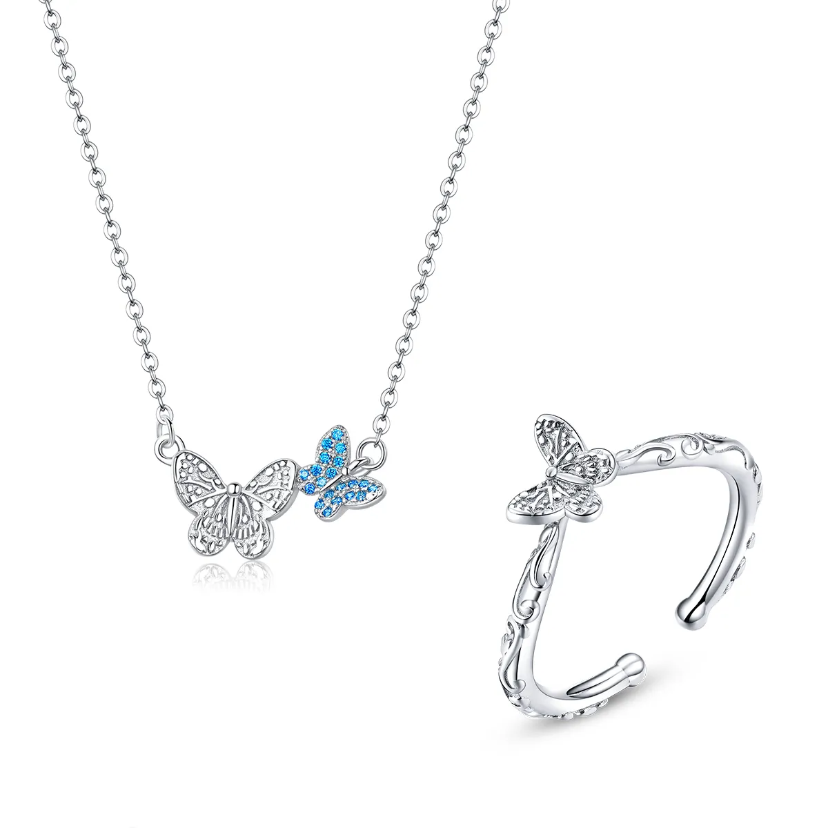 pandora style butterfly smykkesett set007