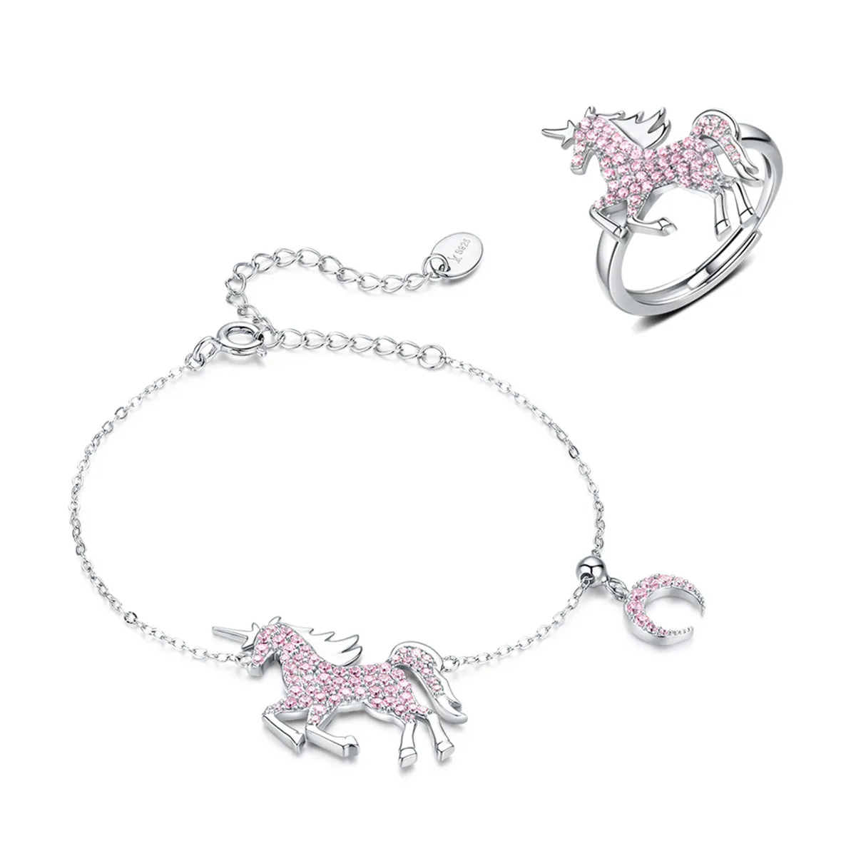 pandora style cute unicorn smykkesett set009