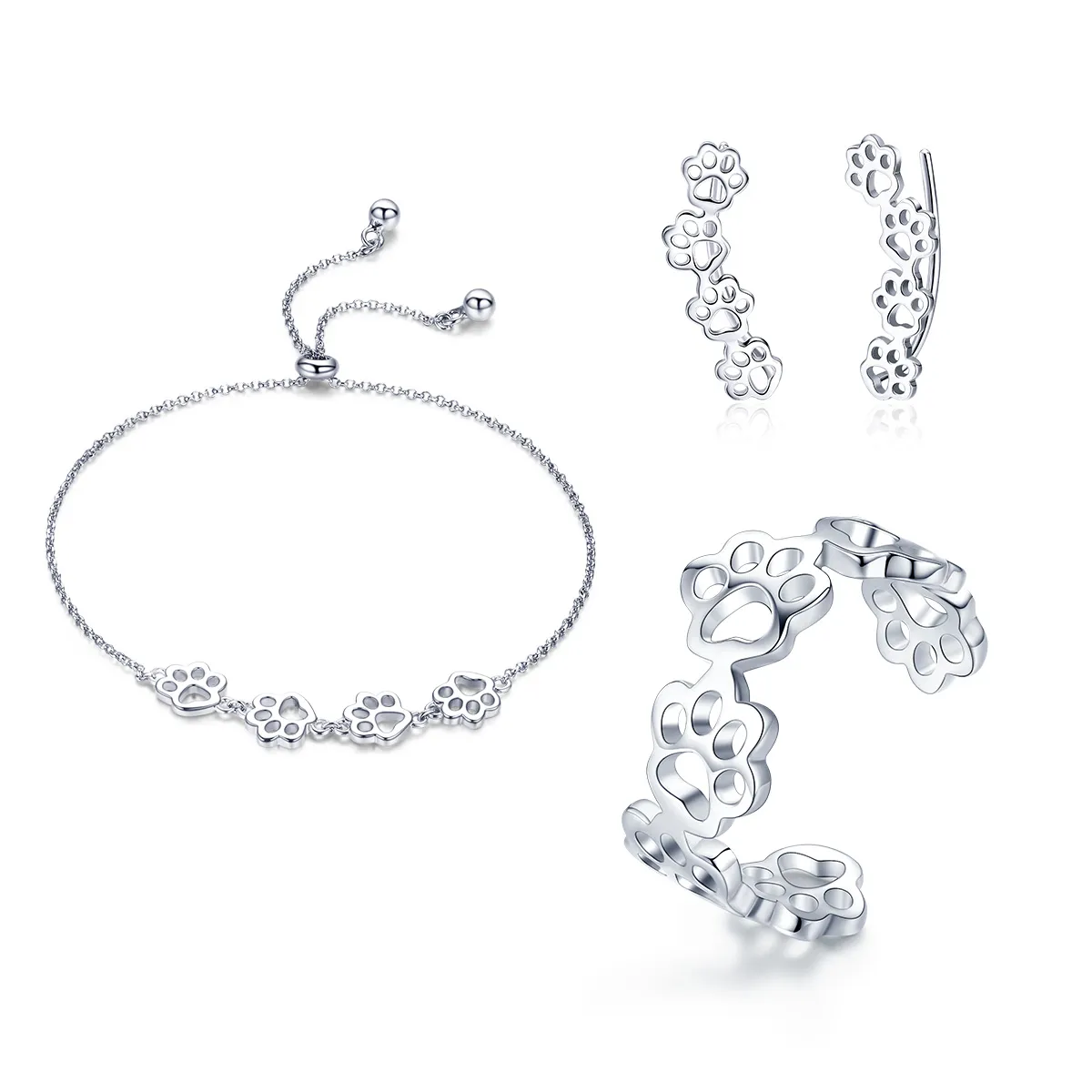 pandora style paw trail smykkesett set011