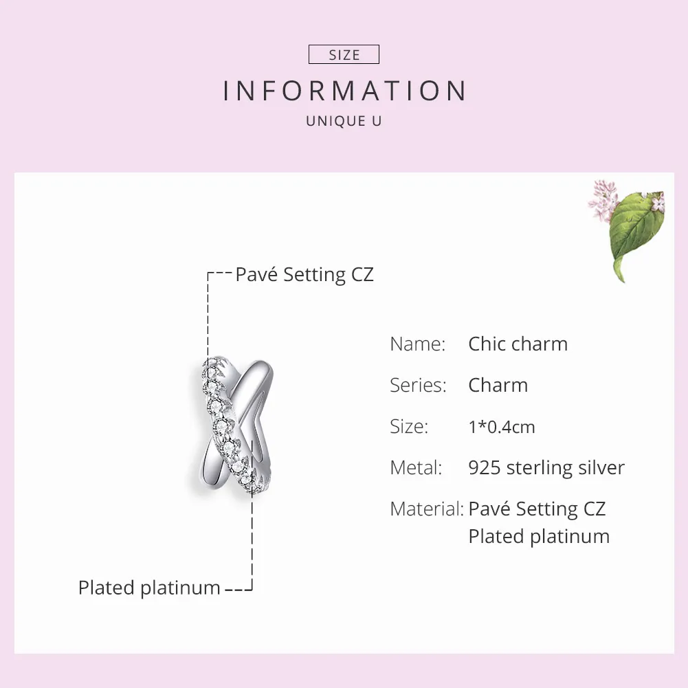 Pandora Style Silver Chic Spacer Charm - BSC214