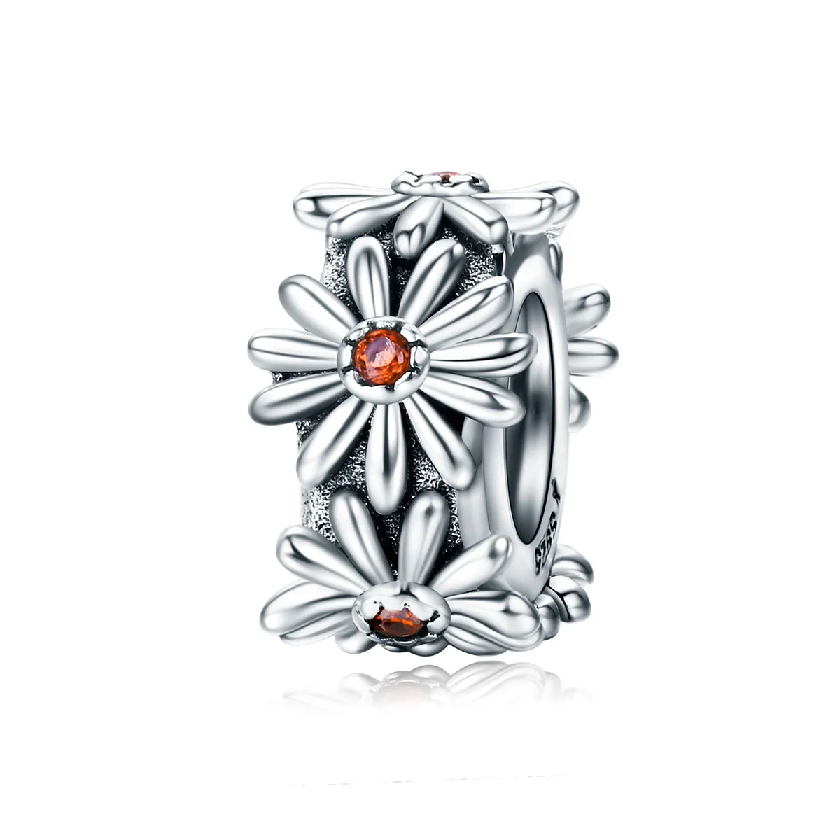 pandora style silver daisy wreath spacer charm scc598