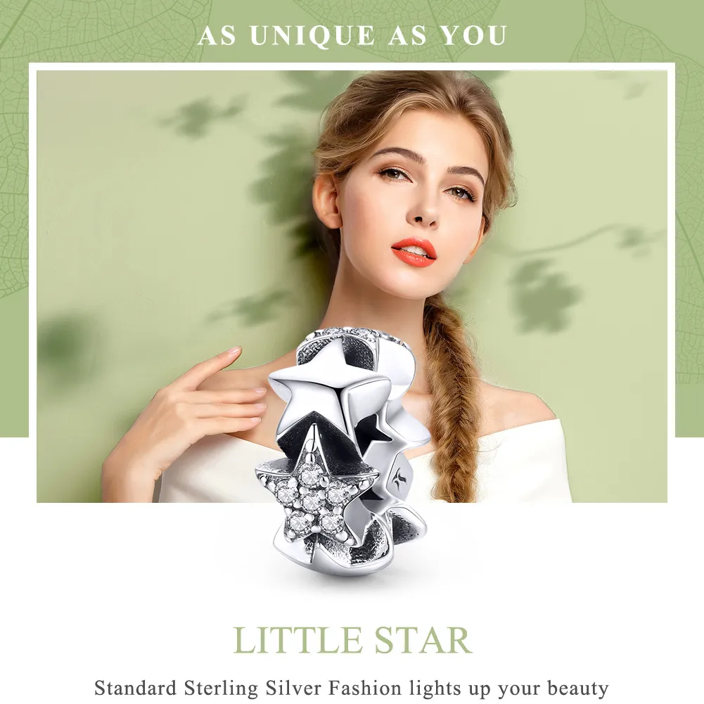 Pandora Style Silver Little Stars Spacer Charm - SCC929