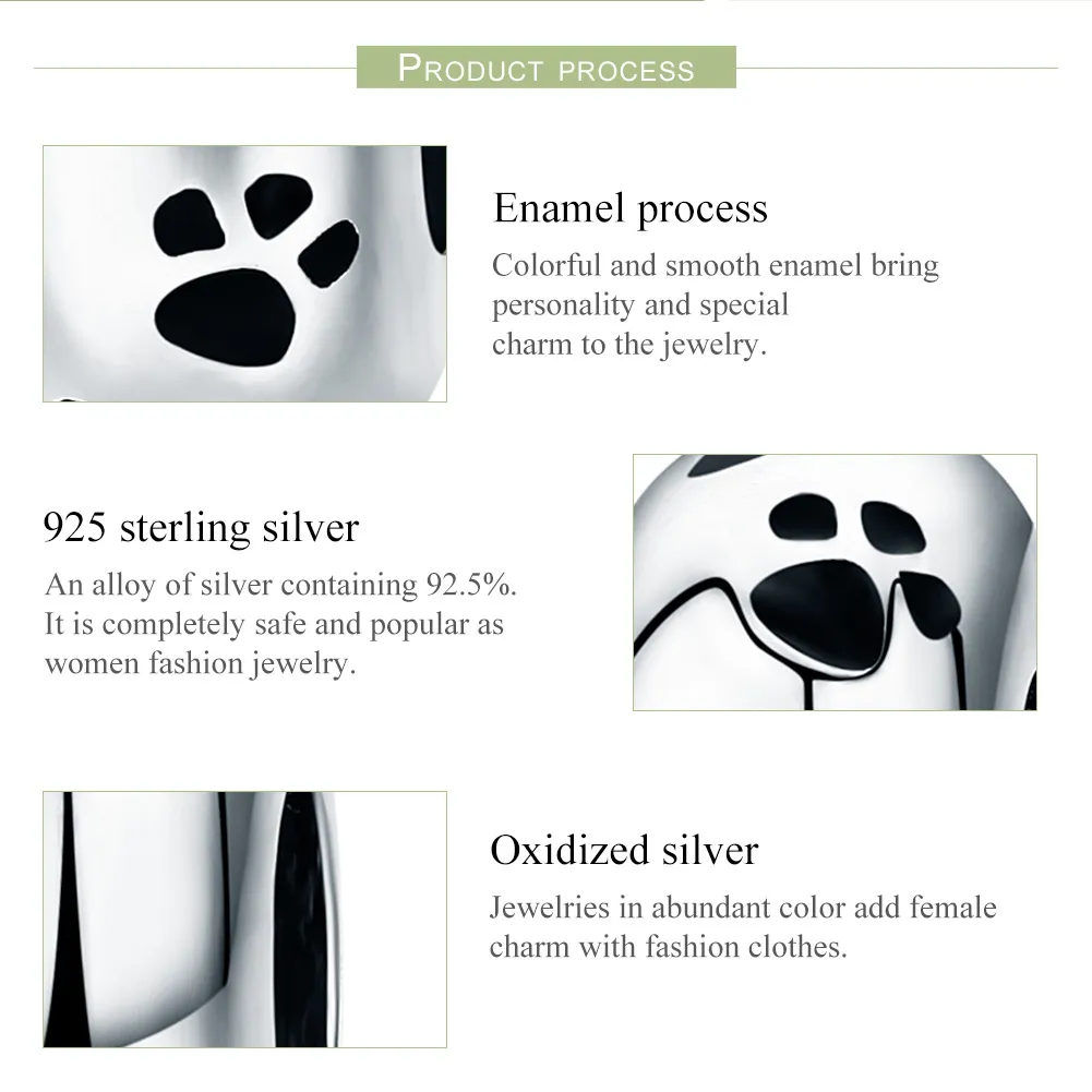 Pandora Style Silver Pet Imprint Spacer Charm - SCC594