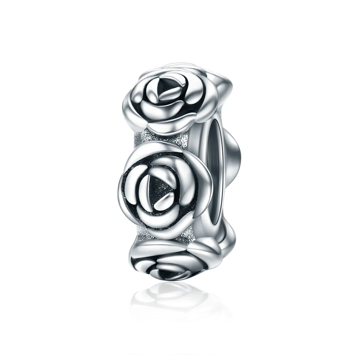 Pandora Style Silver Rose Wreath Spacer Charm - SCC596