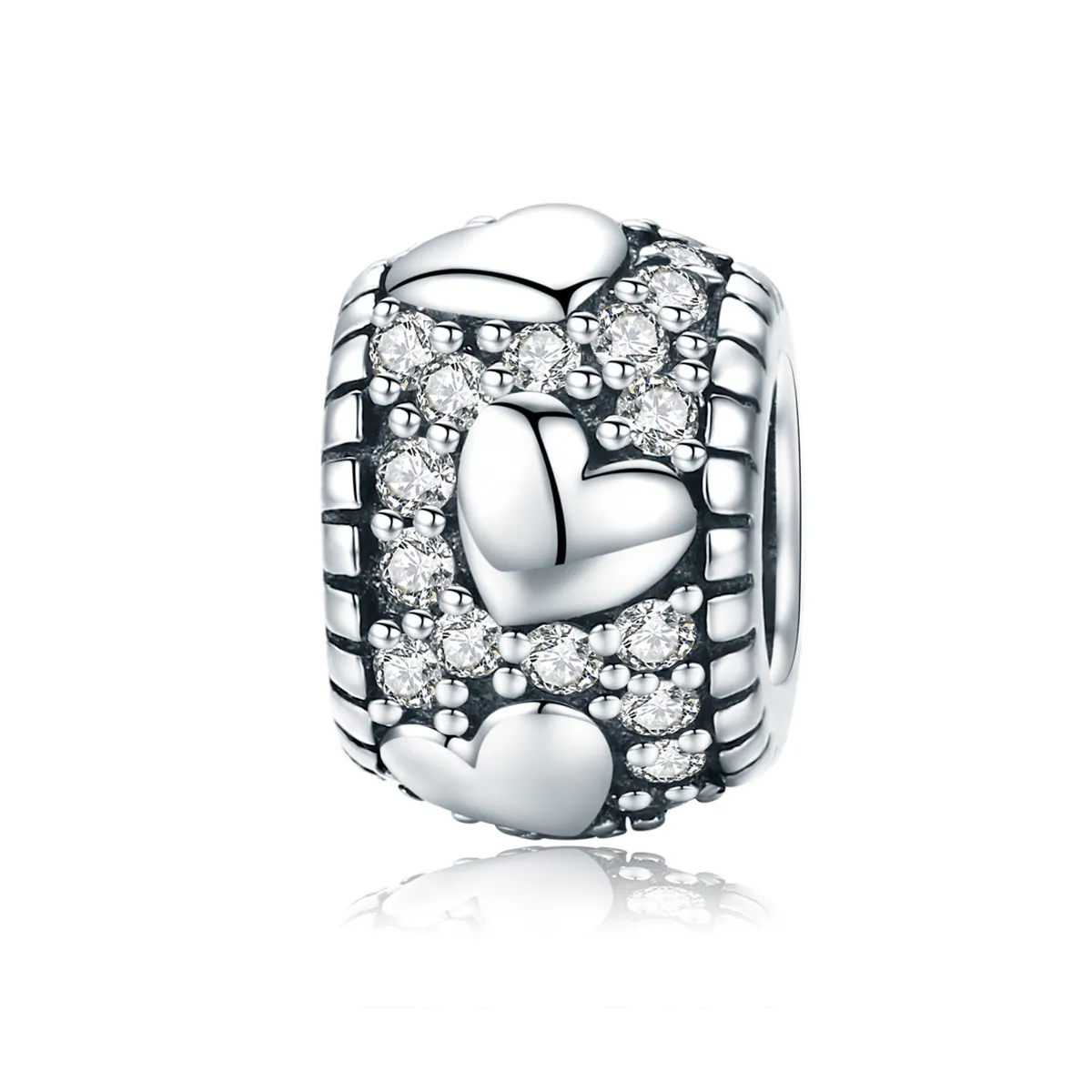 pandora style silver shine in my heart spacer charm scc798