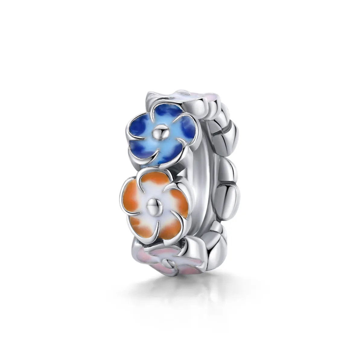 pandora style sølv fargerike hydrangea spacer charm scc1703