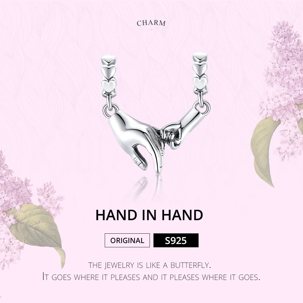 Pandora Style Sølv Hand In Hand Spacer Charm - SCC1700