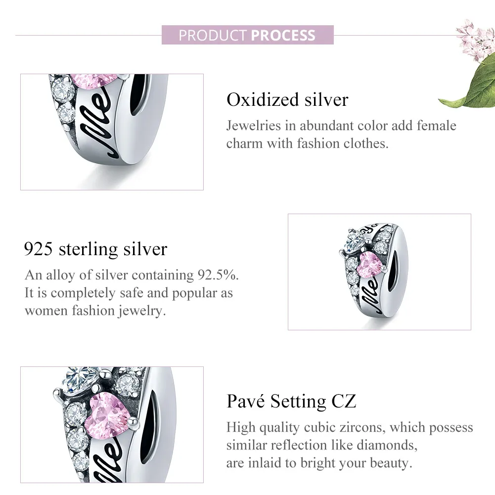 Pandora Style Sølv Sweet Heart Spacer Charm - BSC283