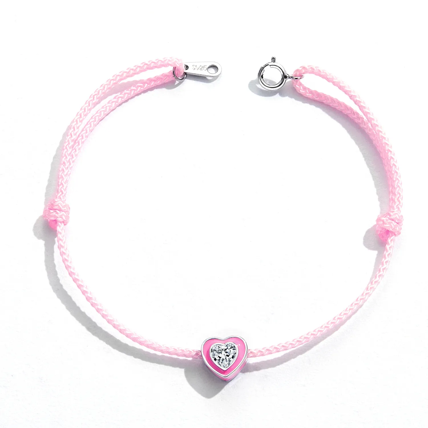 Pandora Style Pink Heart Anklet - SCT022