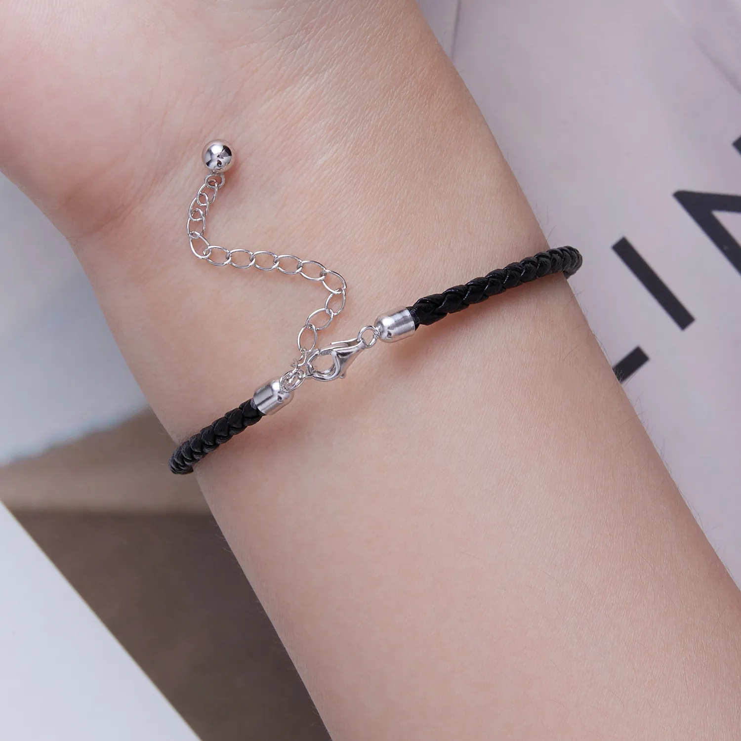 Pandora Style Simple Leather Bracelet - SCB243-BK