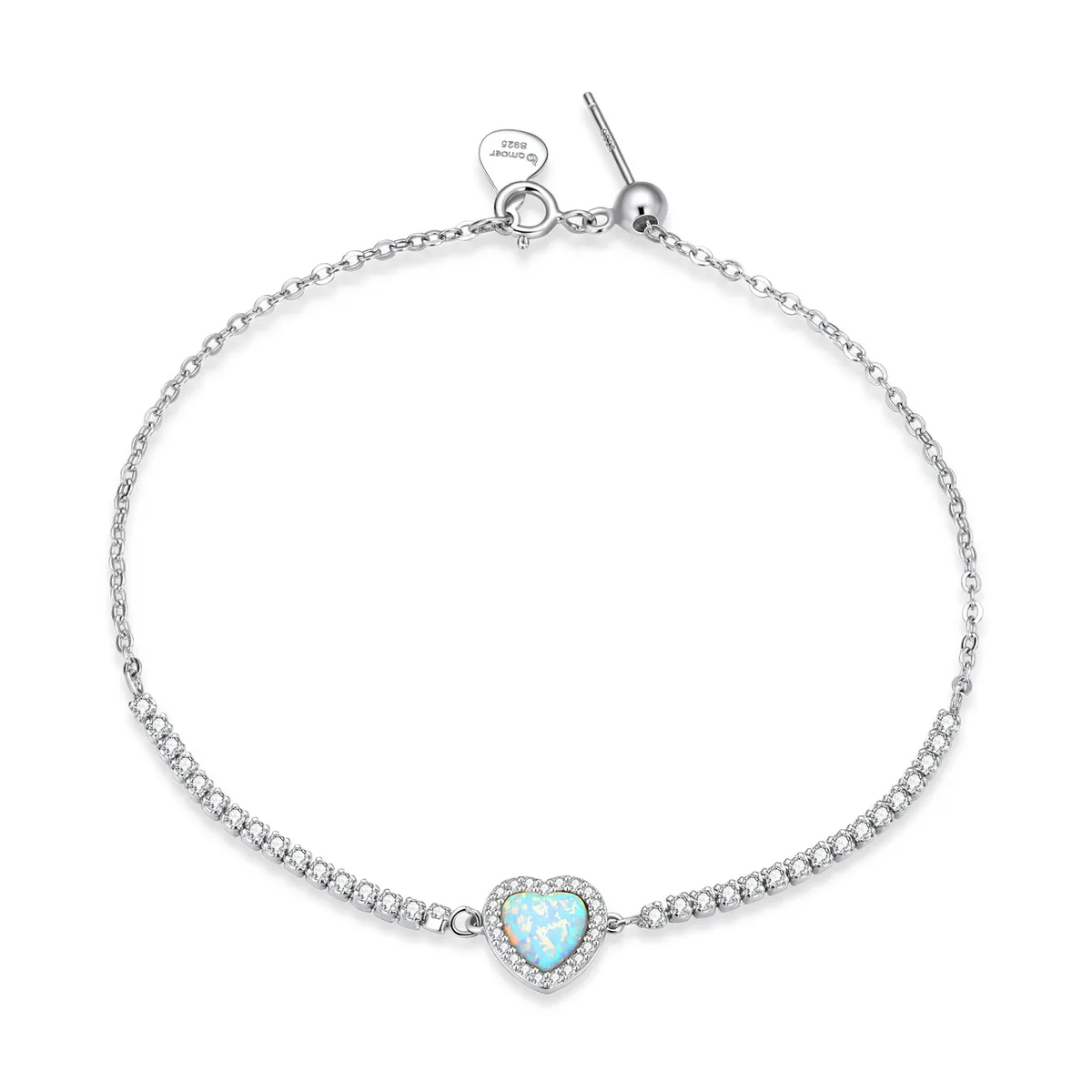 pandora style opal love armbånd bsb086