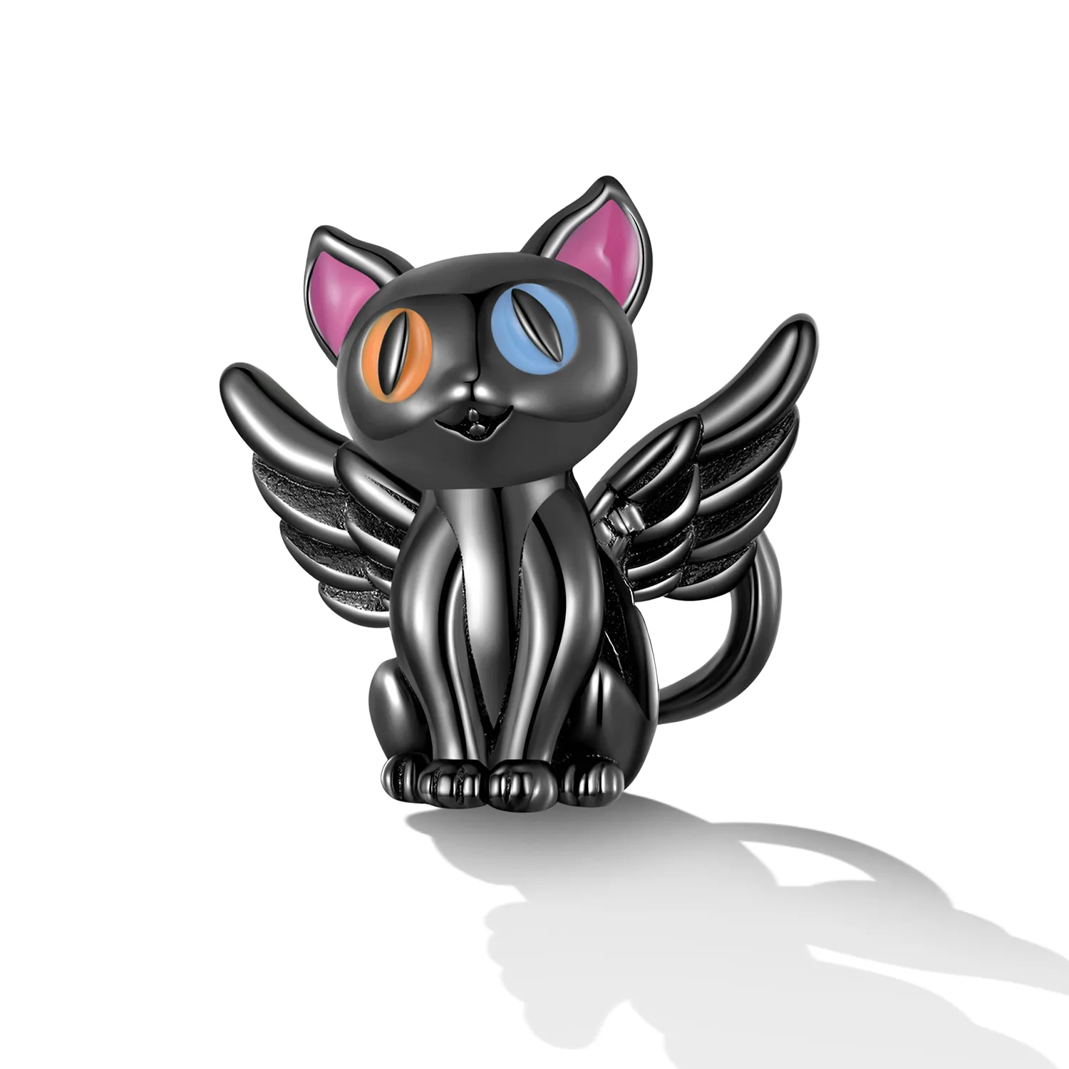 Pandora Style Angel Cat Charm - SCC2299-BK