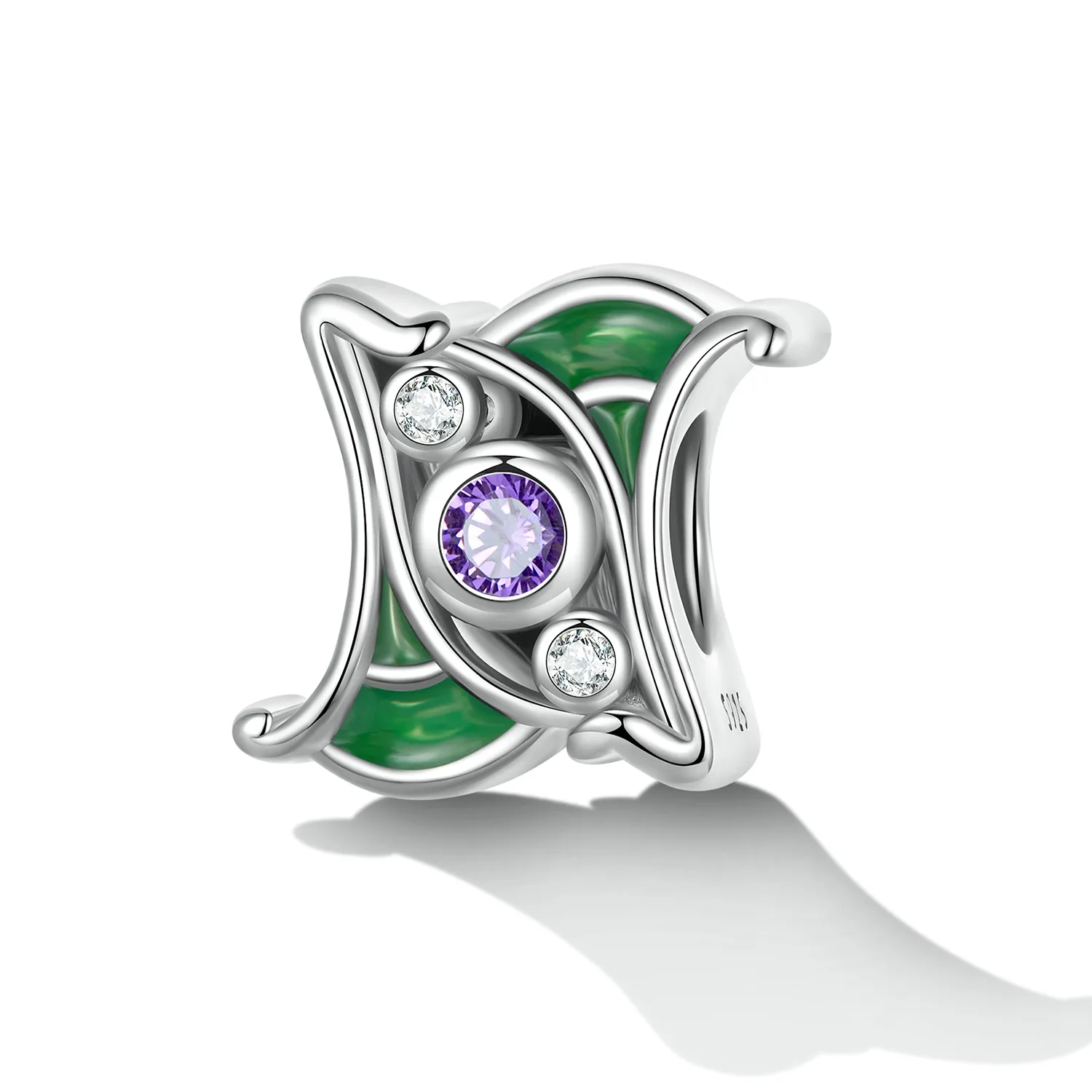 Pandora Style Art Lilla Zirkonium Spacer Charm - SCC2294