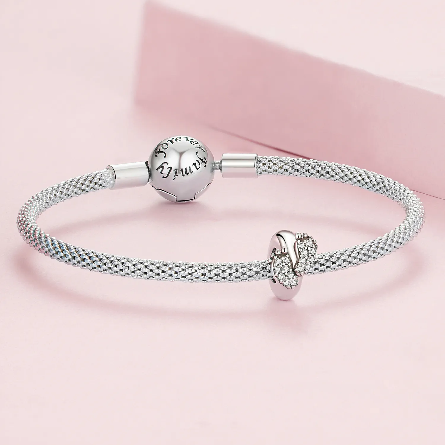 Pandora Style Baby Feet Spacer Charm - BSC688