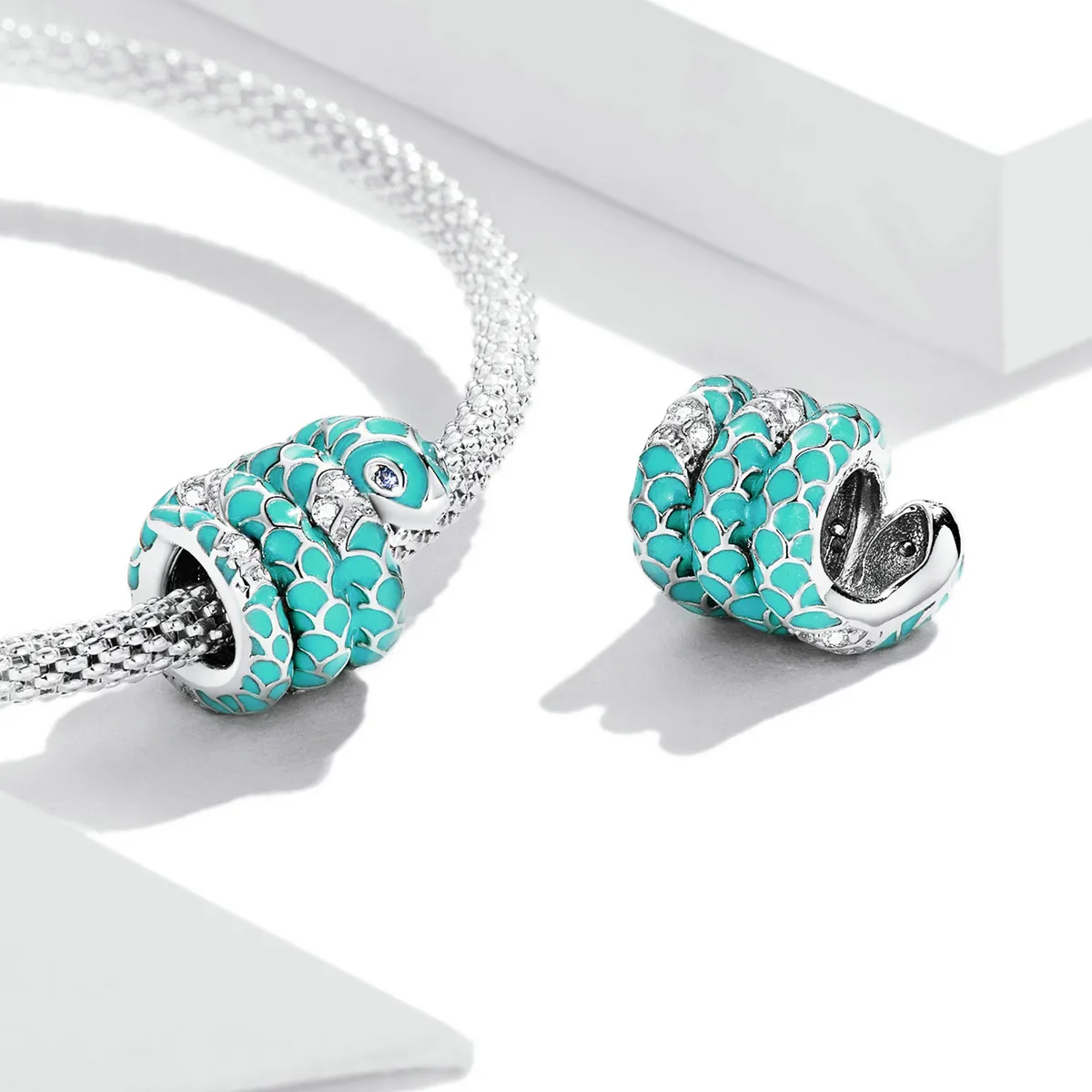 Pandora Style Blue Snake Charm - BSC576