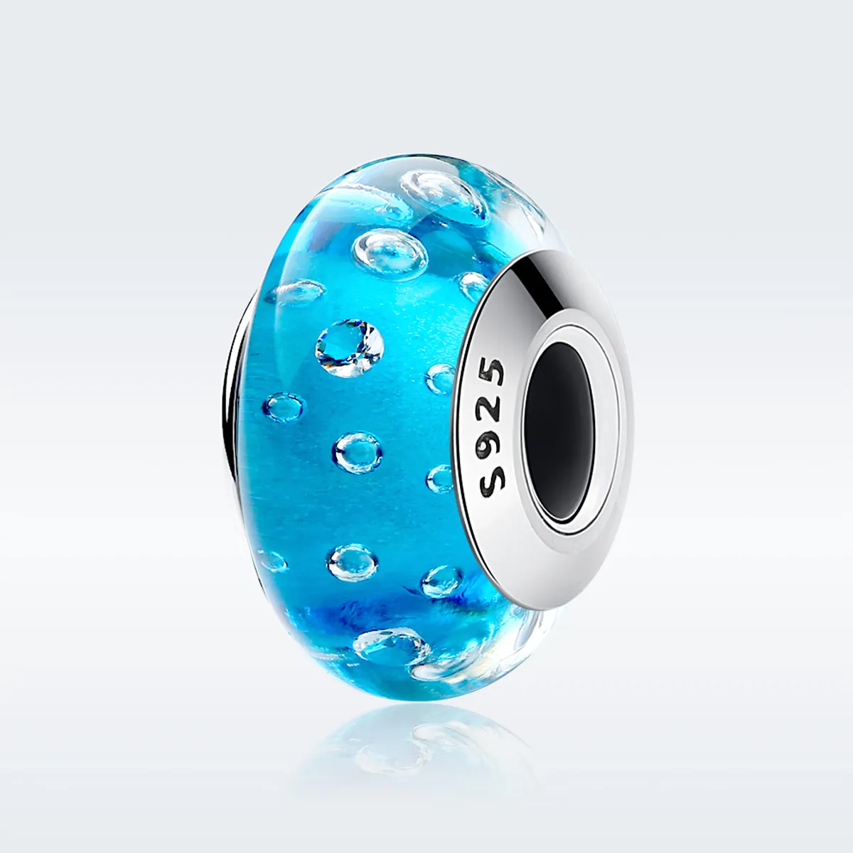 Pandora Style Blue Trend med gjenget Murano Glass Charm - SCZ029