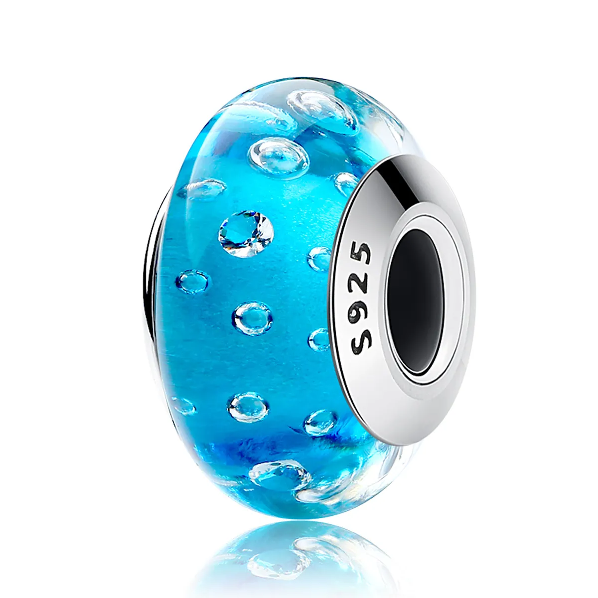 Pandora Style Blue Trend med gjenget Murano Glass Charm - SCZ029