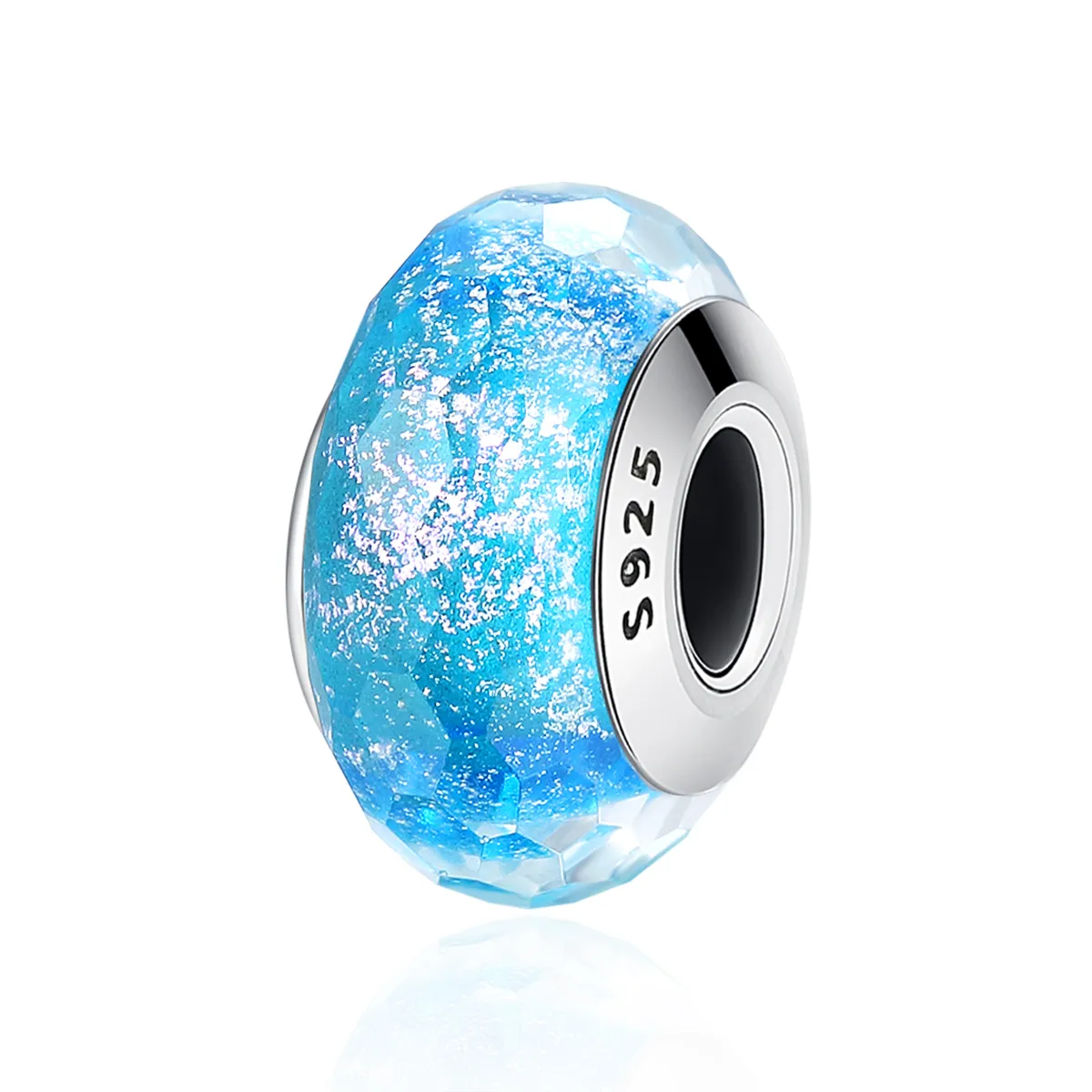 pandora style blå murano glassperle charm scz054