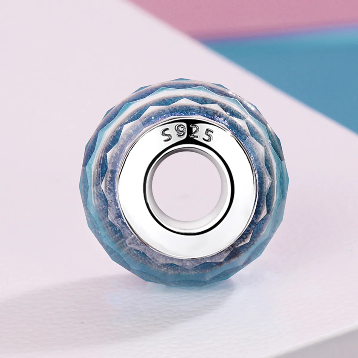 Pandora Style Blå Murano Glassperle Charm - SCZ054