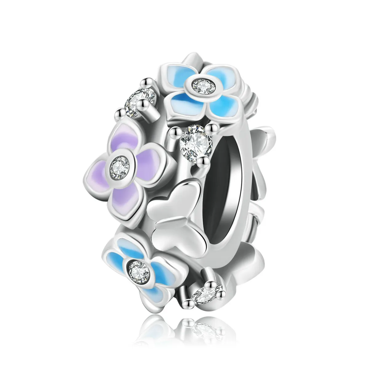 Pandora Style Butterfly Love Flower Charm - SCC2063