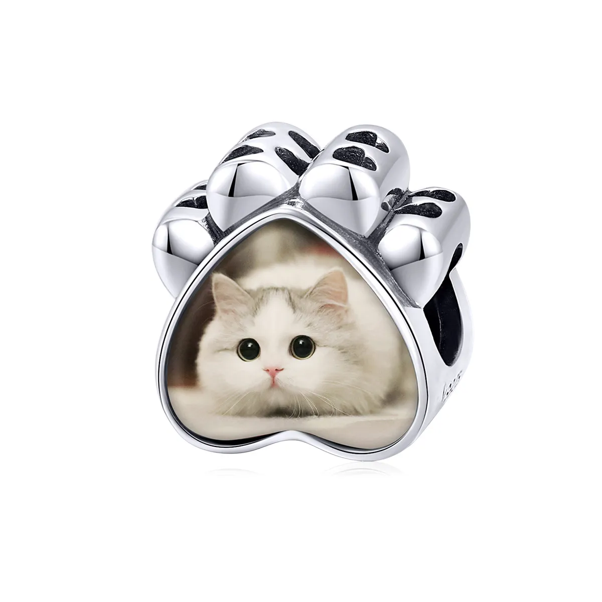 Pandora Style Cat Paw Personlig fotosmykke - SCC1436