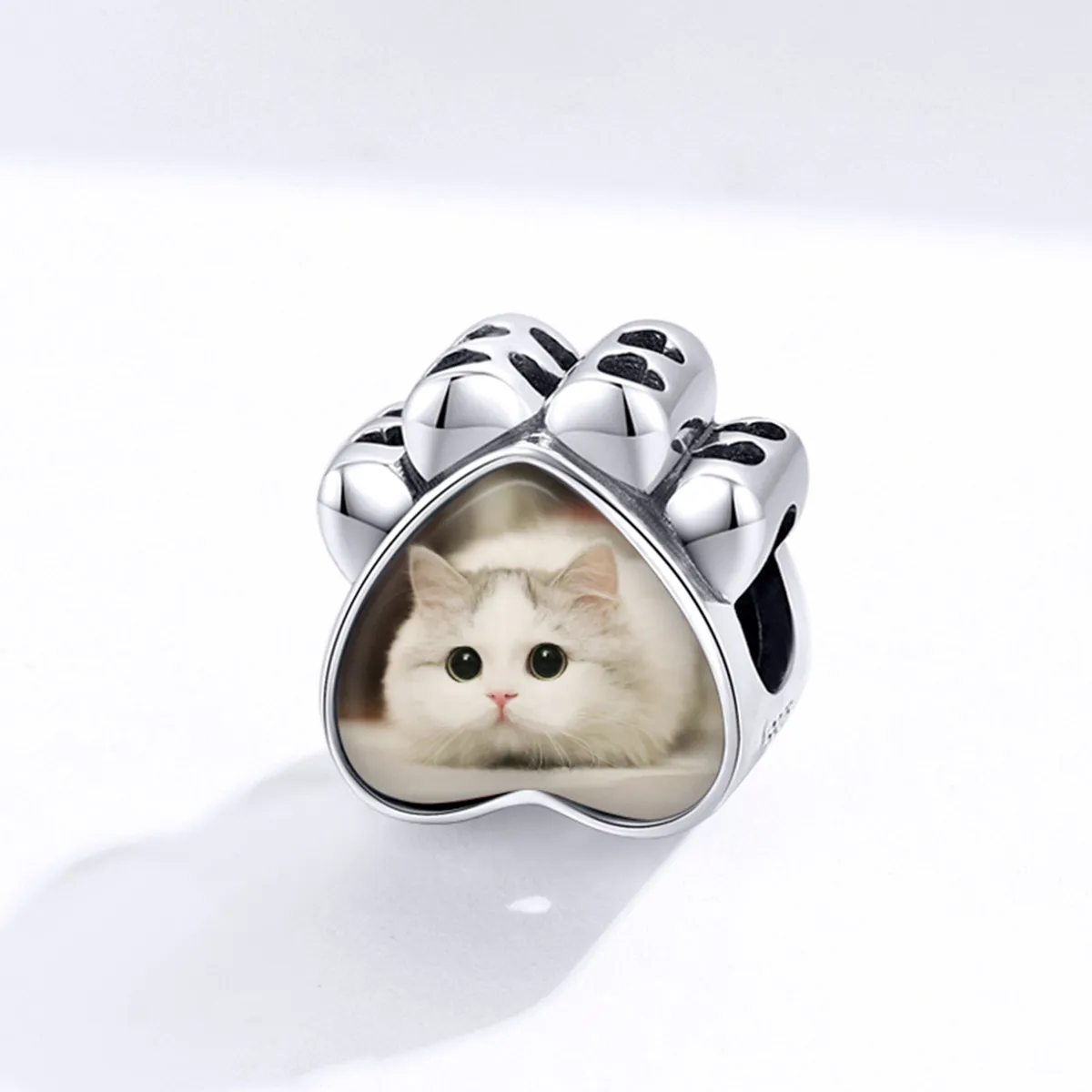 Pandora Style Cat Paw Personlig fotosmykke - SCC1436