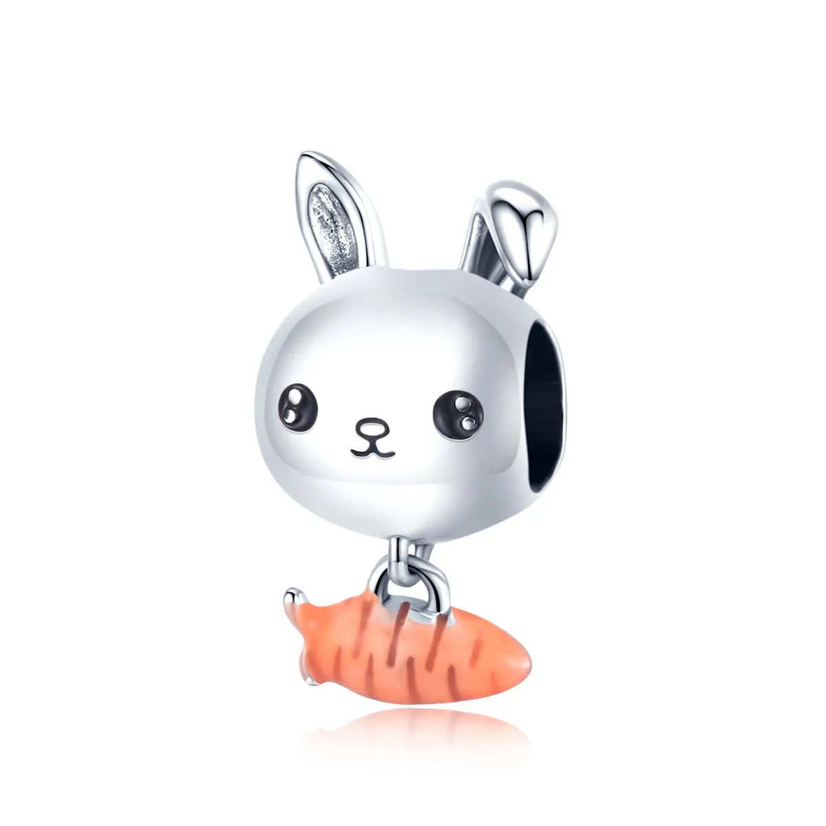 pandora style cute rabbit gulrot charm bsc272