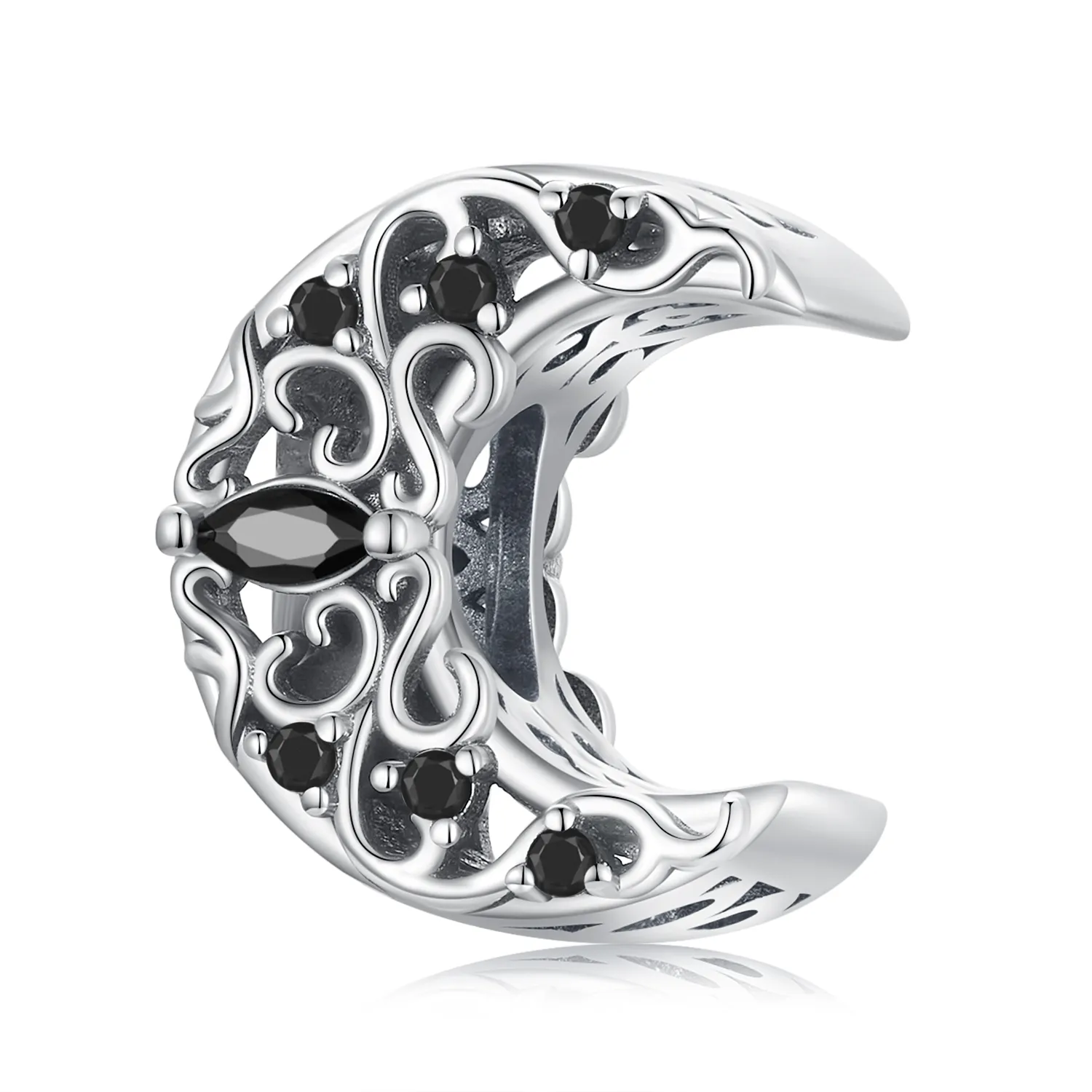 Pandora Style Dark Night Moon Charm - SCC2370