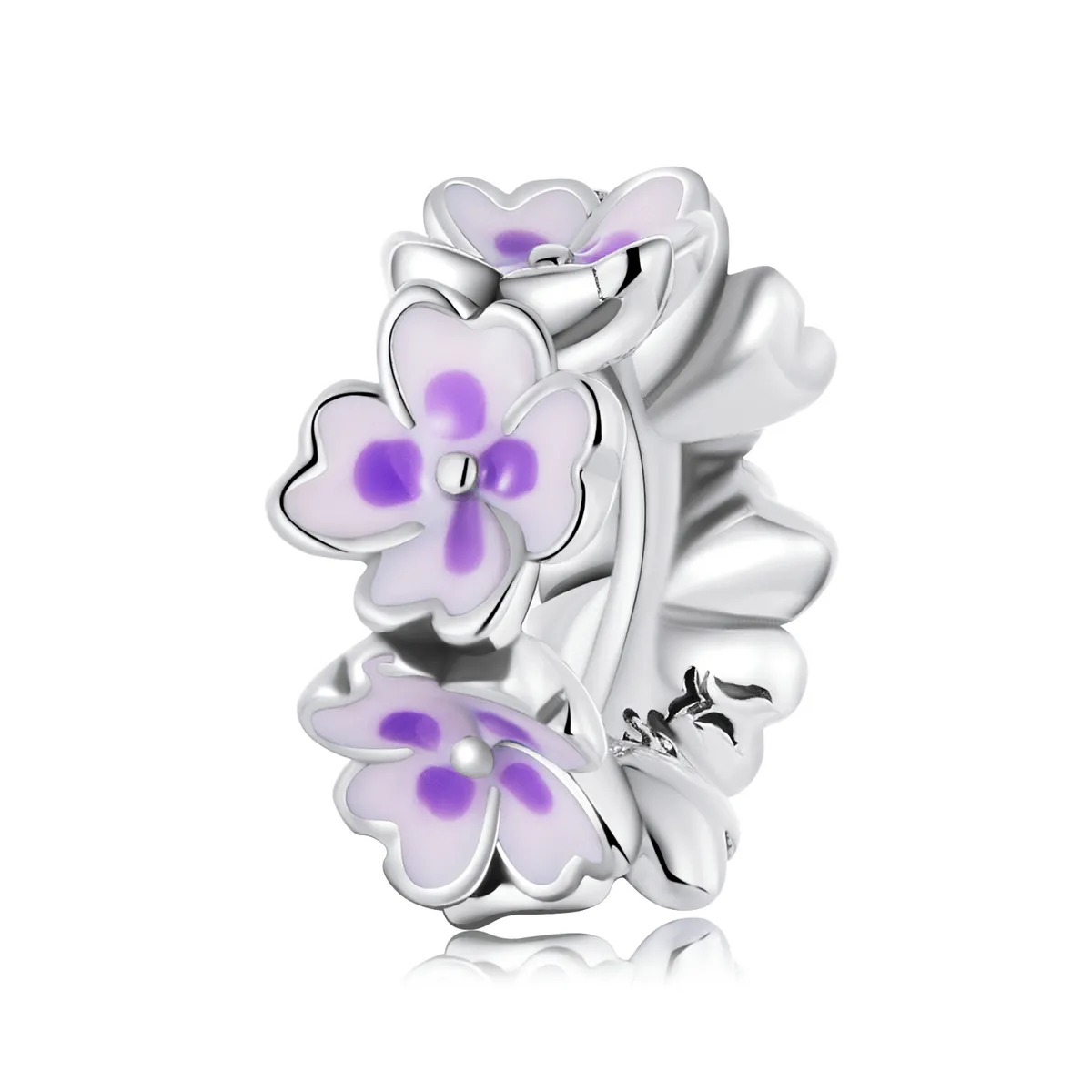 pandora style flowers spacer charm scc2212