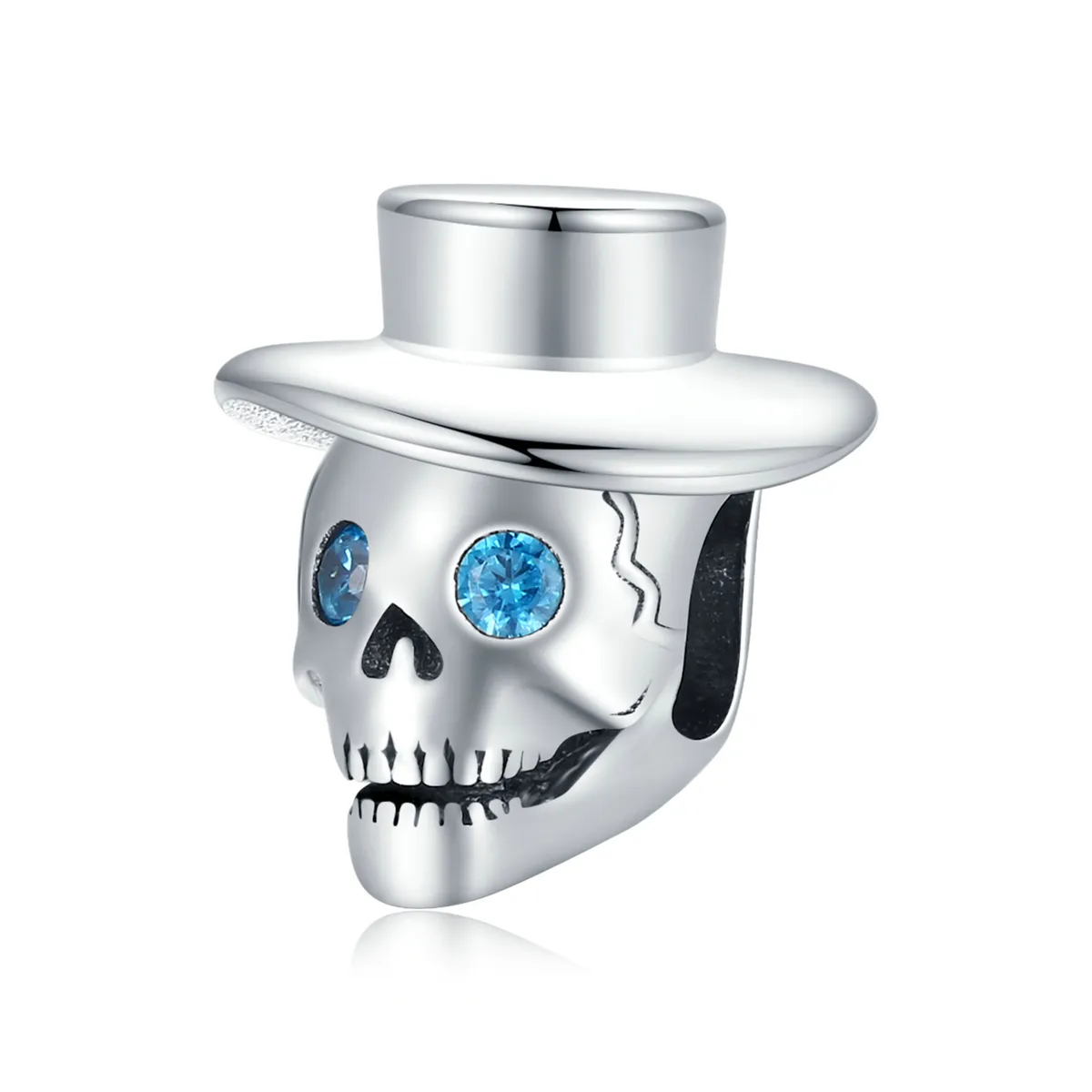 Pandora Style Gentleman Skull Charm - BSC525