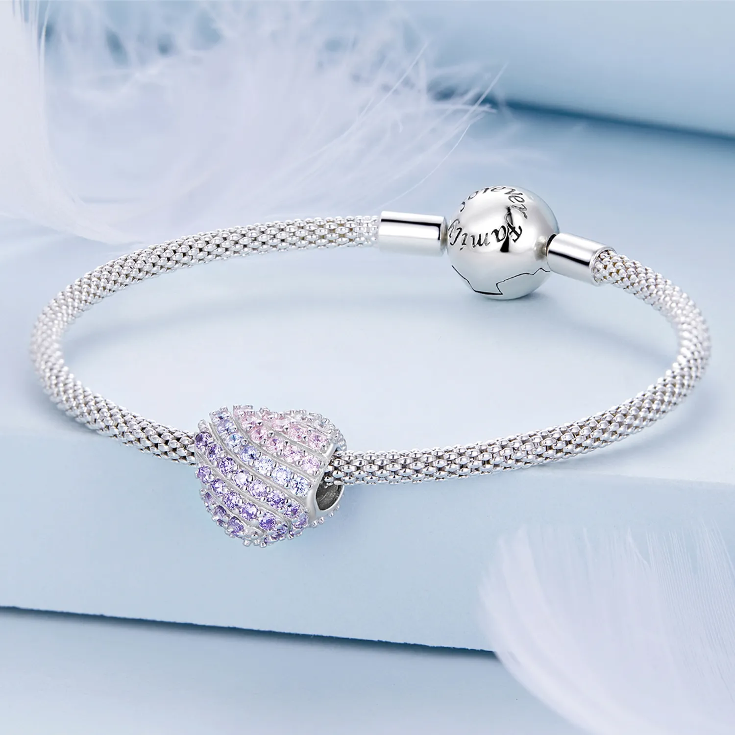 Pandora Style Gradient Heart Charm - BSC624