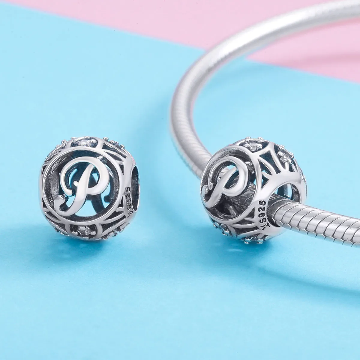 Pandora Style Letter-P Charm - SCC738-P