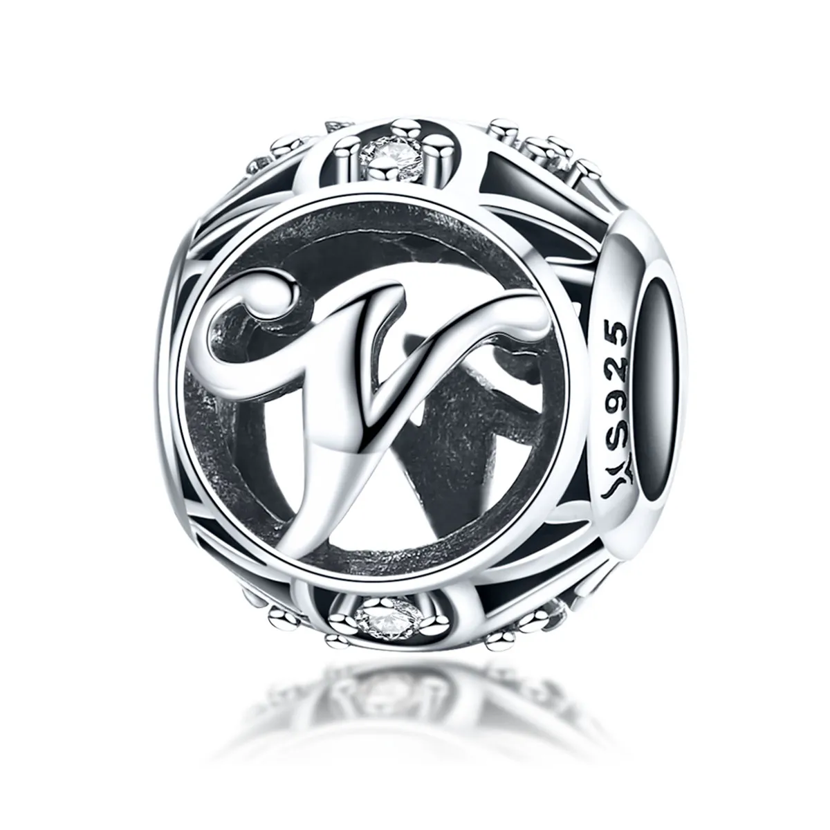 Pandora Style Letter-V Charm - SCC738-V