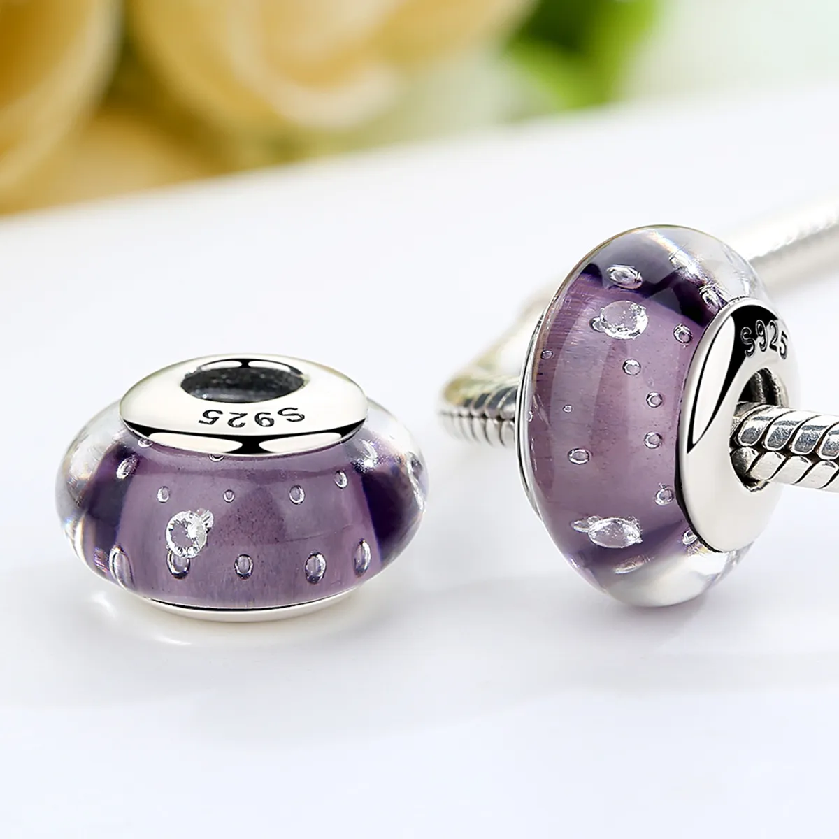 Pandora Style Lilla Murano Glass Charm - SCZ001