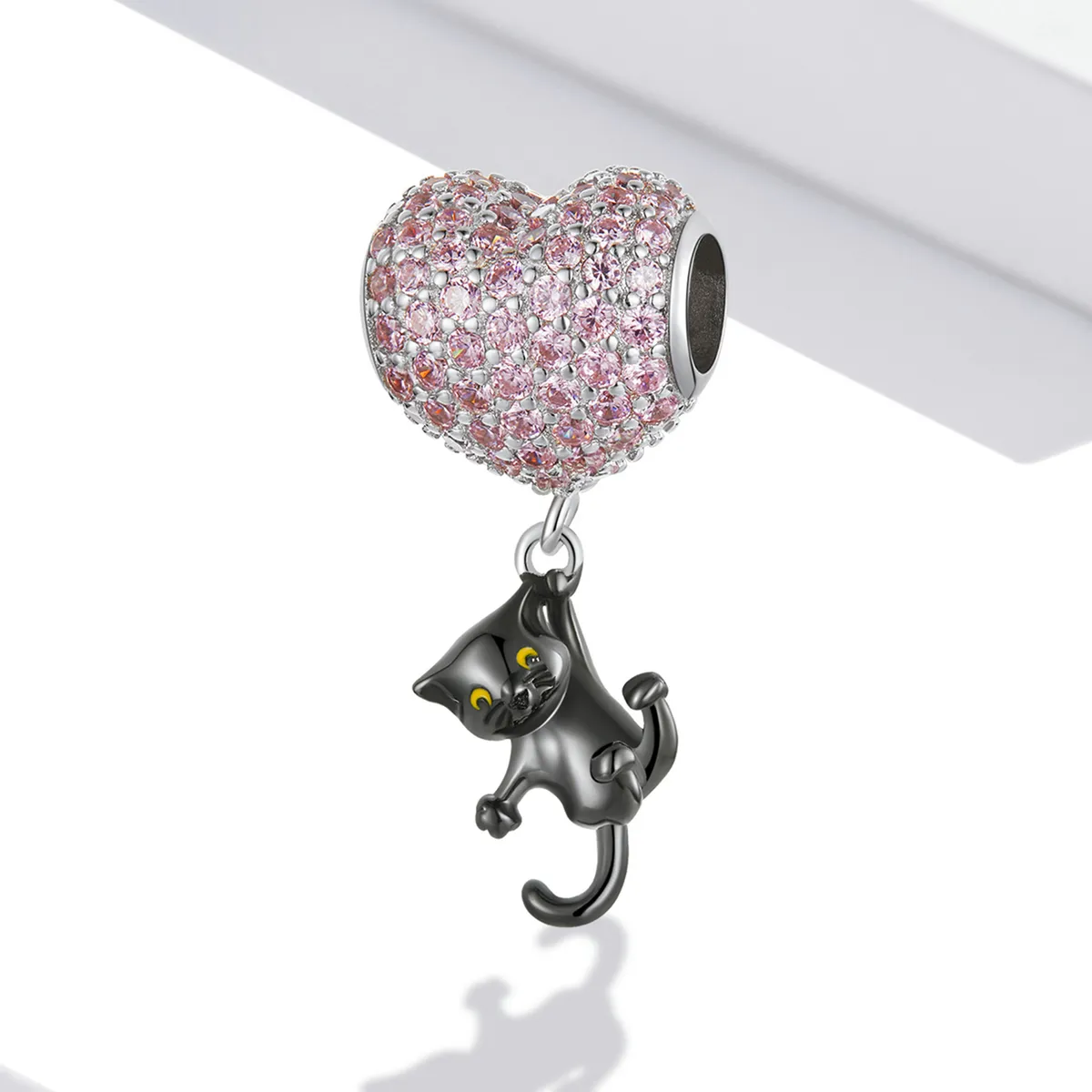 Pandora Style Love Balloon Black Cat Charm - SCC2115