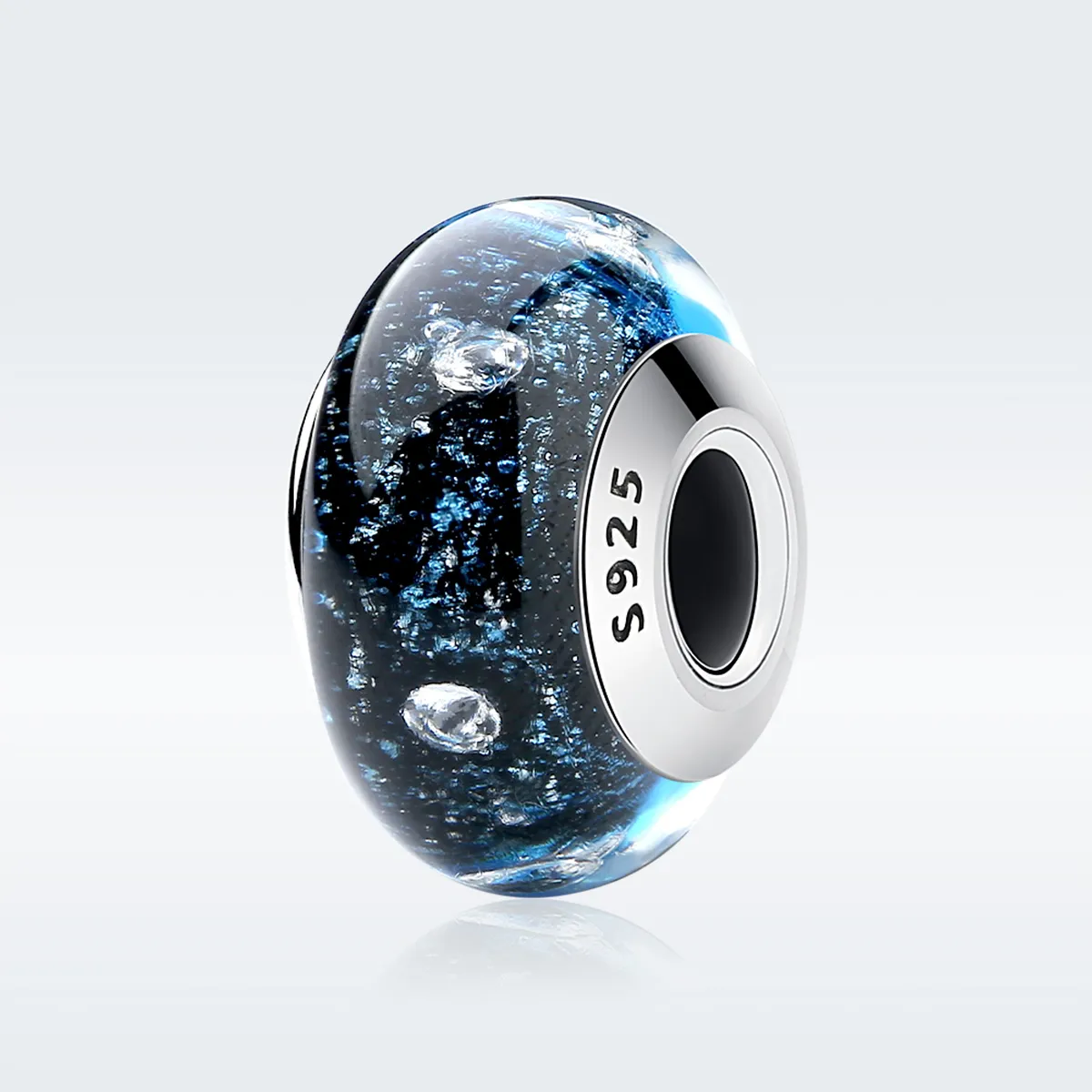 Pandora Style Midnight Bubbling med gjenget Murano Glass Charm - SCZ028