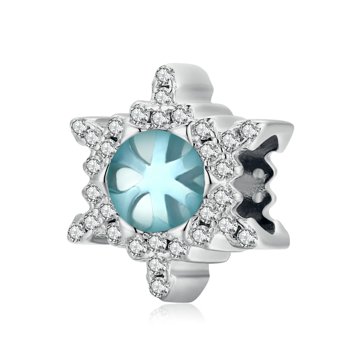 pandora style moonstone snowflake charm bsc512