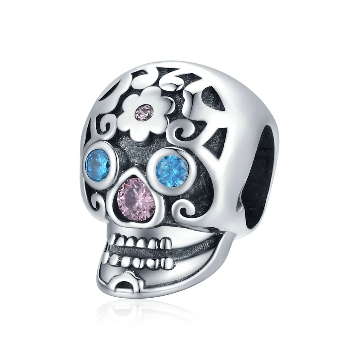 Pandora Style Openwork Skull Charm - BSC524