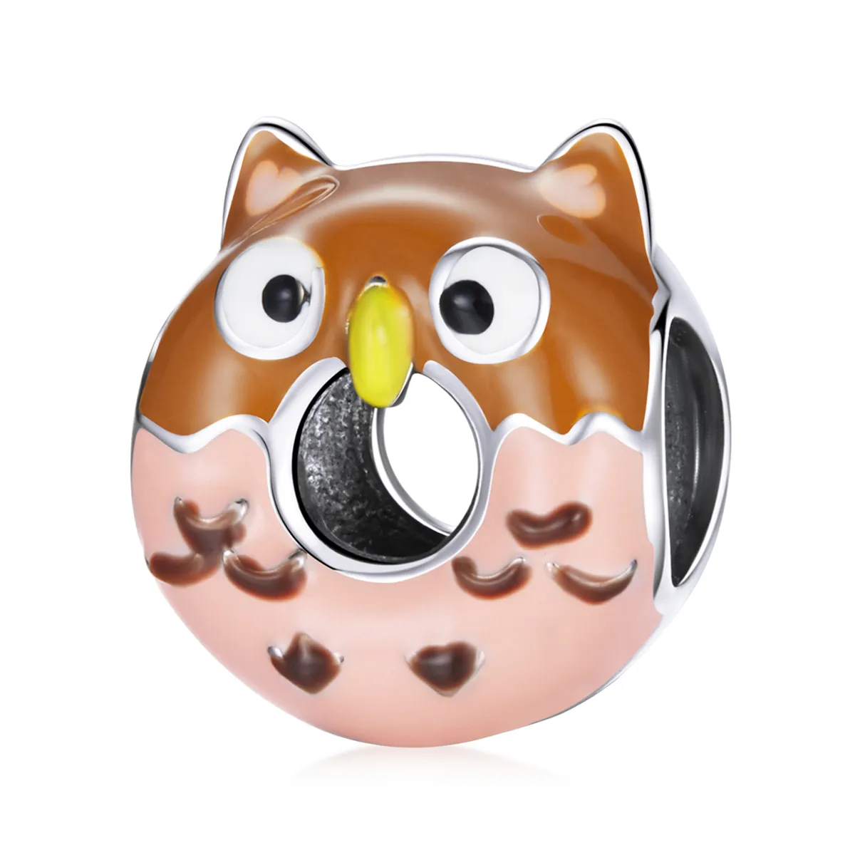 Pandora Style Owl Donuts Charm - SCC1882