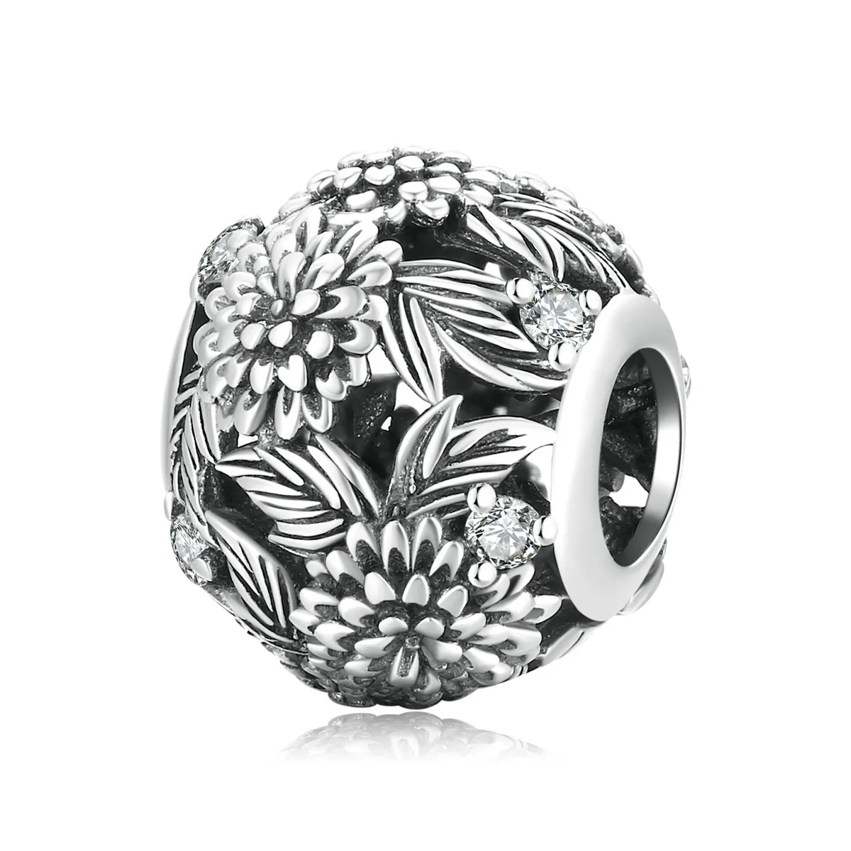 pandora style pregede blomster charm scc2097