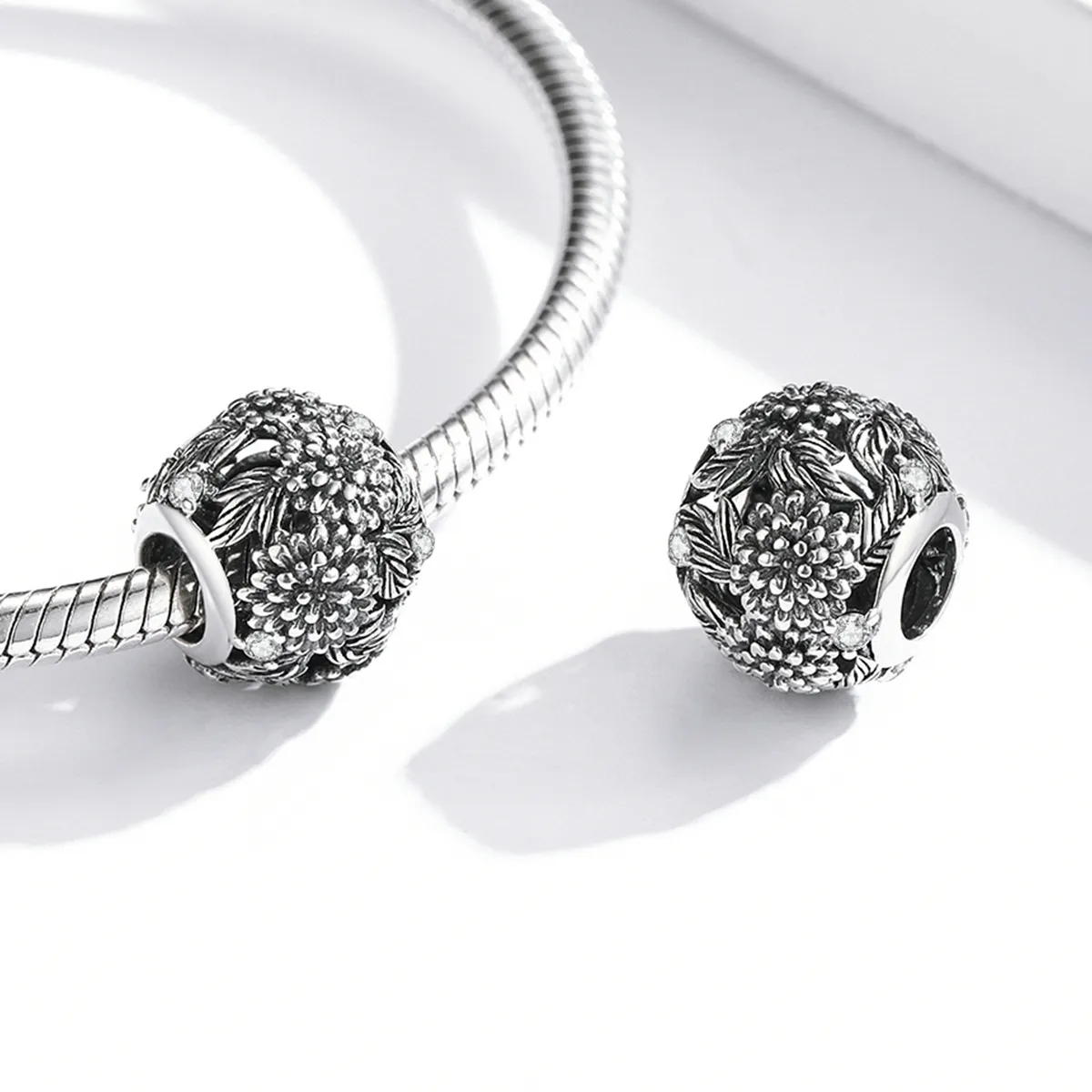 Pandora Style Pregede Blomster Charm - SCC2097