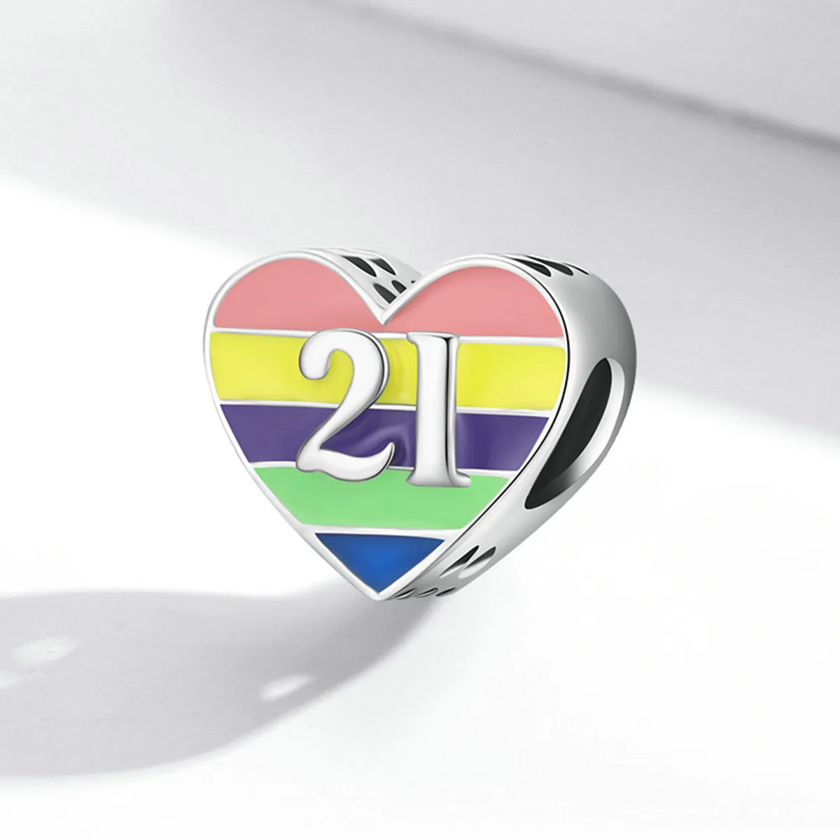 Pandora Style Rainbow Heart Charm - BSC548