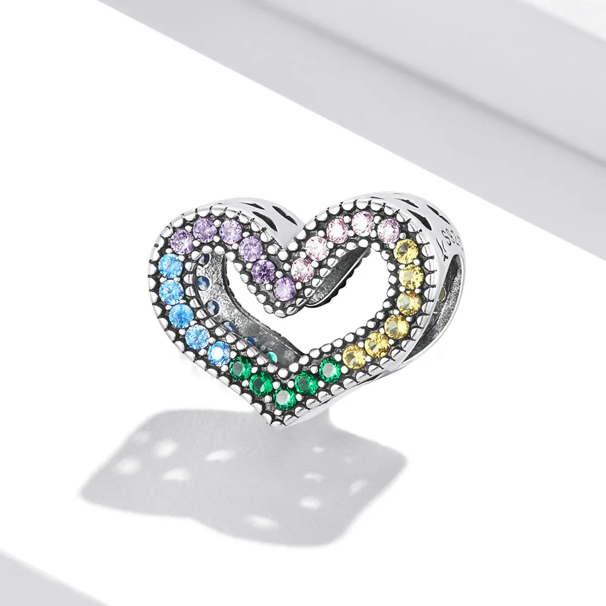 Pandora Style Rainbow Heart Charm - SCC2137