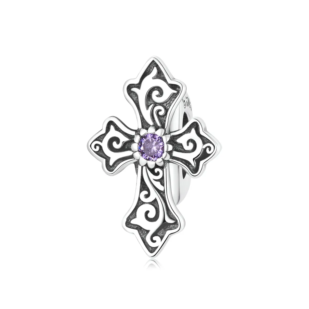 pandora style retro mønster cross charm bsc583