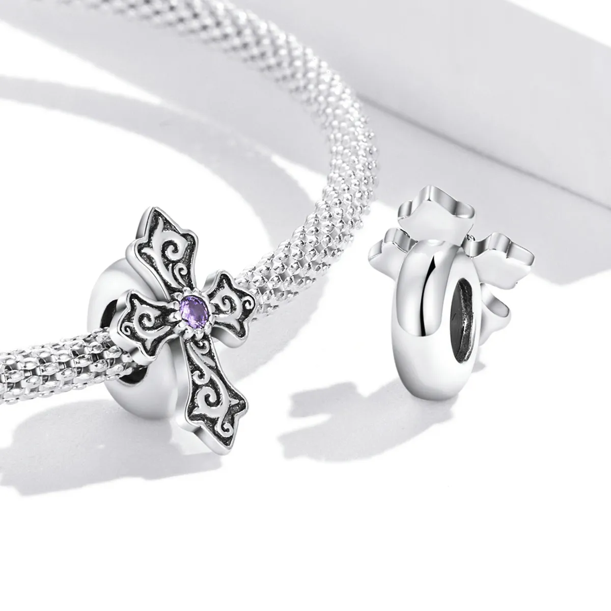 Pandora Style Retro mønster Cross Charm - BSC583