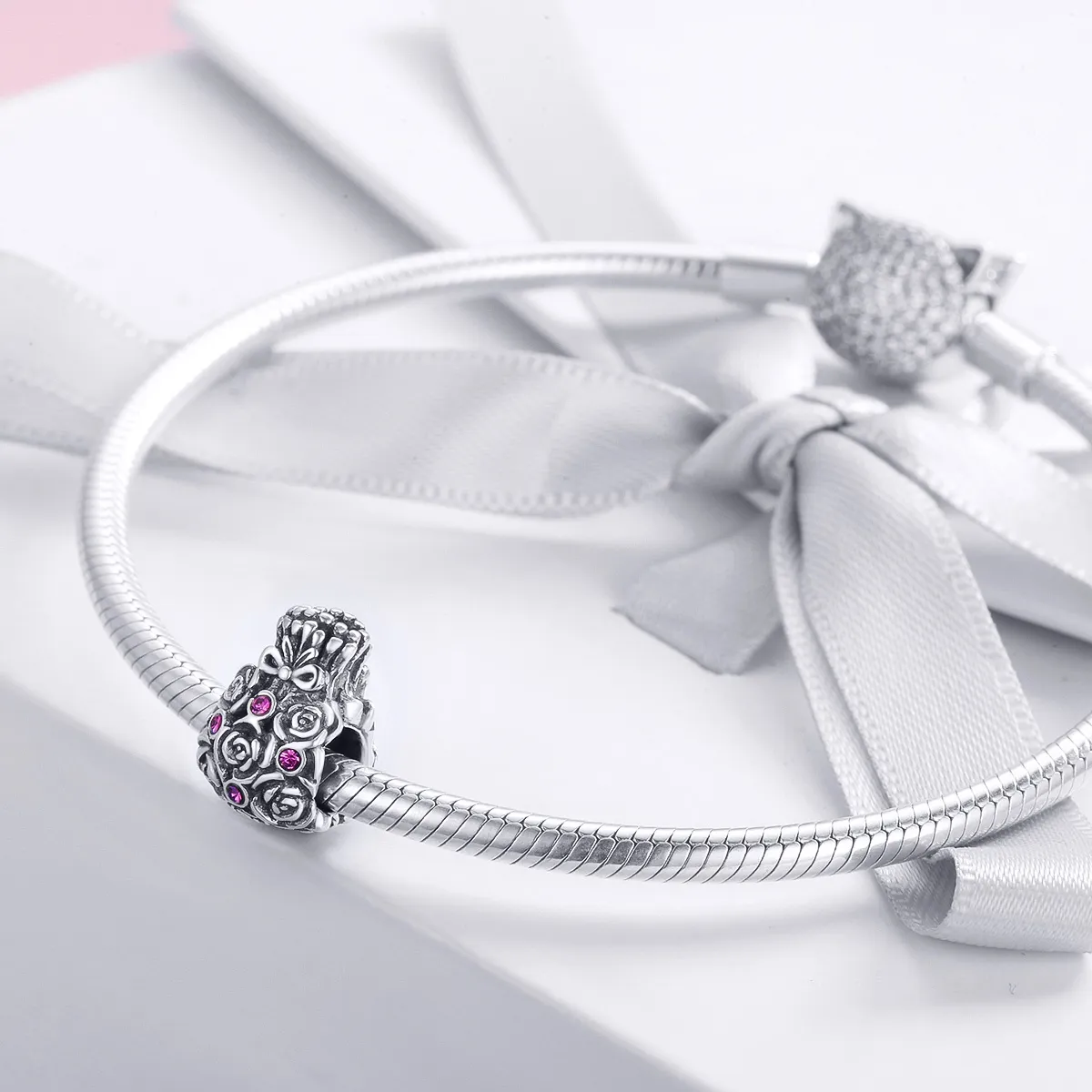 Pandora Style Rose Bag Charm - SCC962