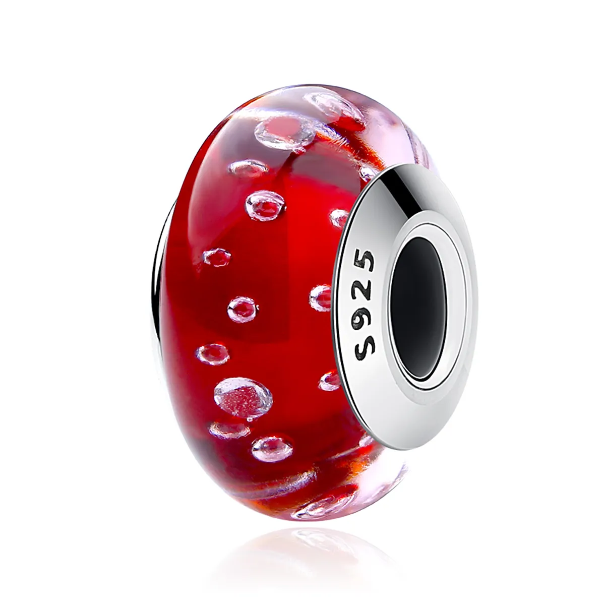 Pandora Style Rød Murano Glass Charm - SCZ027